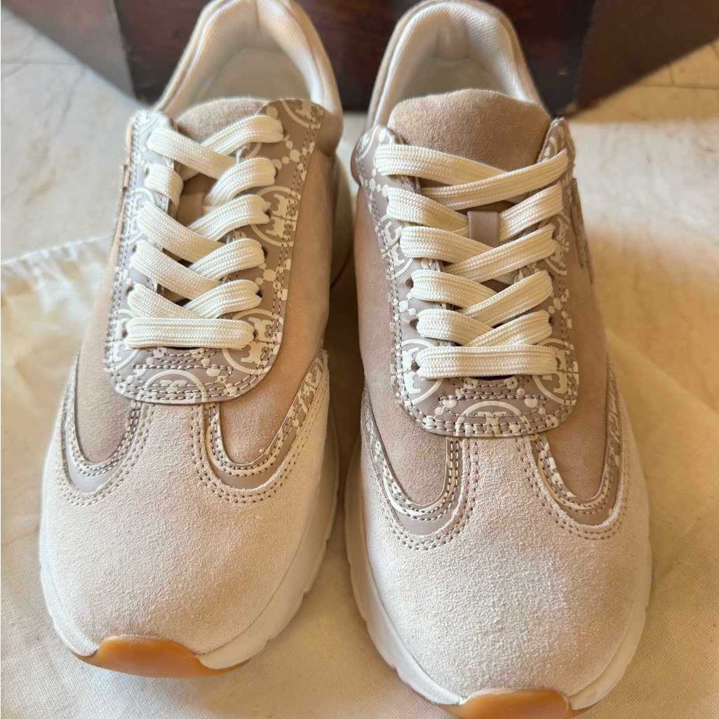 Tory Burch Women’s Leather T Monogram Sneaker 8.5